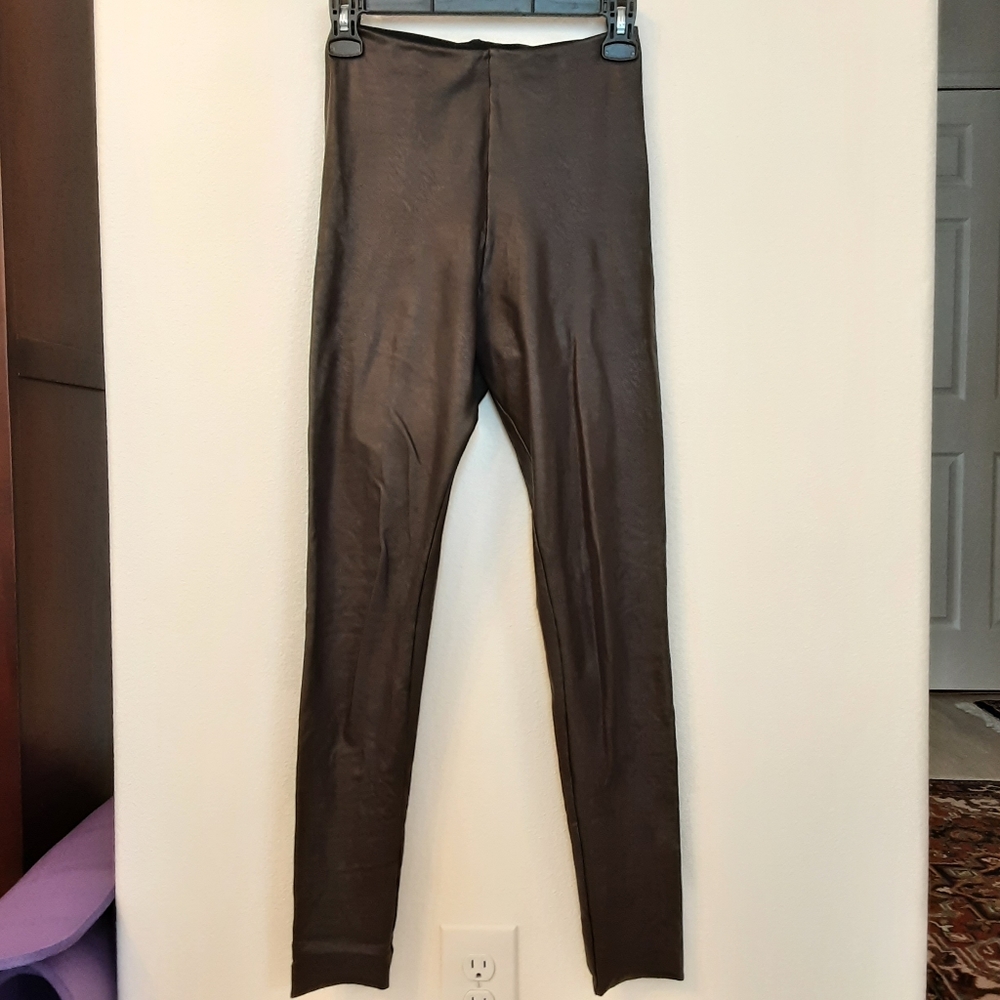 Faux Brown Leather Leggings